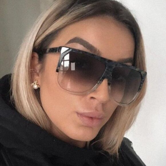 NEW Loewe LW40001F FILIPA 56B Shiny Havana Gradient Smoke Shield Women Sunglasse